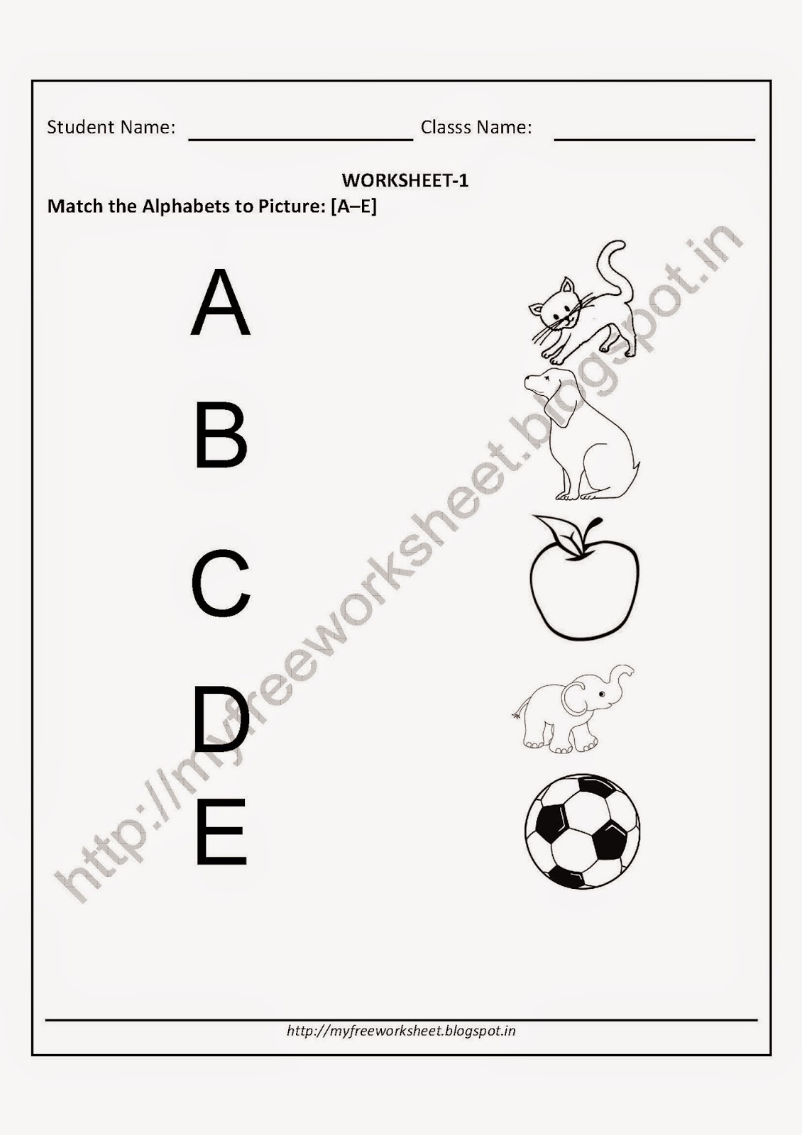 worksheet for nursery class